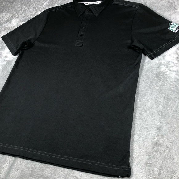 Travis Mathew Polo Mens M Black Pima Cotton Golf Short Sleeve Shirt Solid Active - Picture 5 of 13